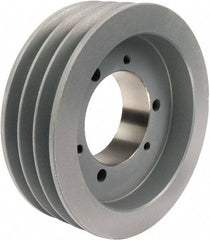 TB Wood's - 3 Groove, 1/2 to 2-15/16 Bore Diam, 7.9" Outside Diam, QD Bushed V Belt Sheave - 7.50 C Diam Belt Pitch - Eagle Tool & Supply
