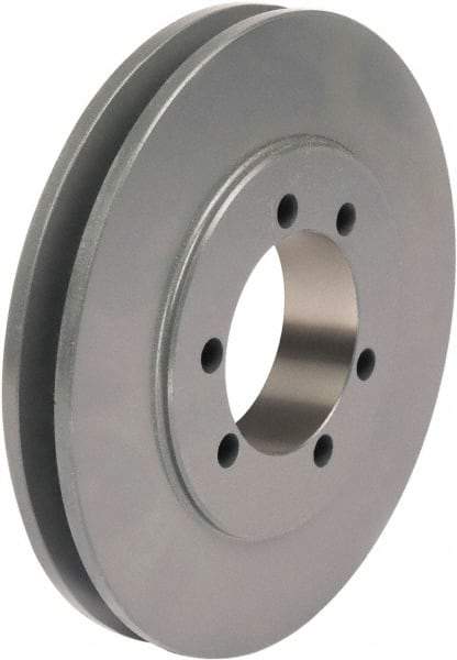 TB Wood's - 1 Groove, 1/2 to 1-5/8 Bore Diam, 5" Outside Diam, QD Bushed V Belt Sheave - 5.00 3V Diam Belt Pitch - Eagle Tool & Supply