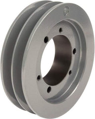 TB Wood's - 2 Groove, 1/2 to 1-15/16 Bore Diam, 6-1/2" Outside Diam, QD Bushed V Belt Sheave - 6.50 3V Diam Belt Pitch - Eagle Tool & Supply