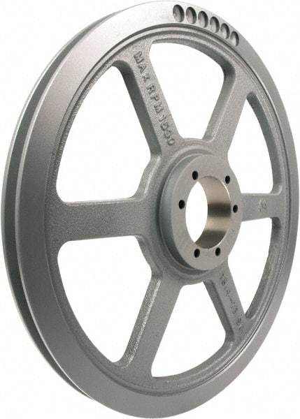 TB Wood's - 1 Groove, 1/2 to 2-15/16 Bore Diam, 25.35" Outside Diam, QD Bushed V Belt Sheave - 24.6 A Diam Belt Pitch - Eagle Tool & Supply