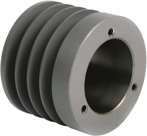 TB Wood's - 4 Groove, 1/2 to 1-15/16 Bore Diam, 4.65" Outside Diam, QD Bushed V Belt Sheave - 4.7 5V Diam Belt Pitch - Eagle Tool & Supply