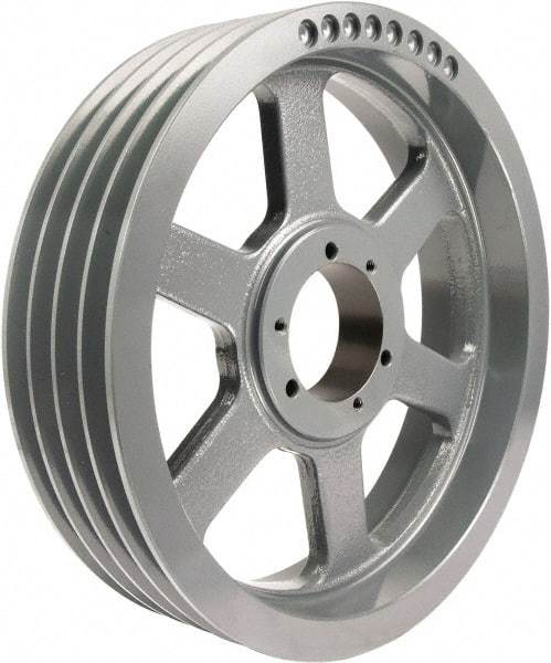 TB Wood's - 4 Groove, 7/8 to 3-1/2 Bore Diam, 18.4" Outside Diam, QD Bushed V Belt Sheave - 18.00 C Diam Belt Pitch - Eagle Tool & Supply