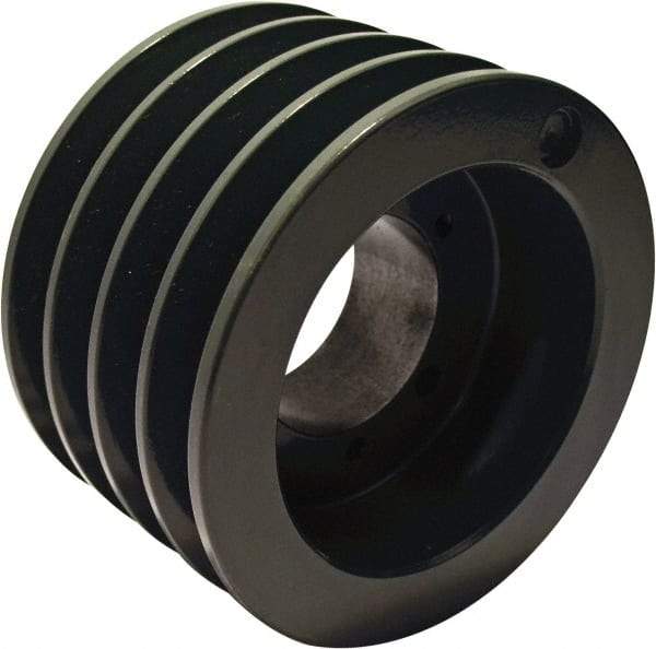 TB Wood's - 4 Groove, 1/2 to 2-15/16 Bore Diam, 7.1" Outside Diam, QD Bushed V Belt Sheave - 7.1 5V Diam Belt Pitch - Eagle Tool & Supply