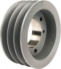 TB Wood's - 3 Groove, 7/8 to 3-1/2 Bore Diam, 9.4" Outside Diam, QD Bushed V Belt Sheave - 9.00 C Diam Belt Pitch - Eagle Tool & Supply