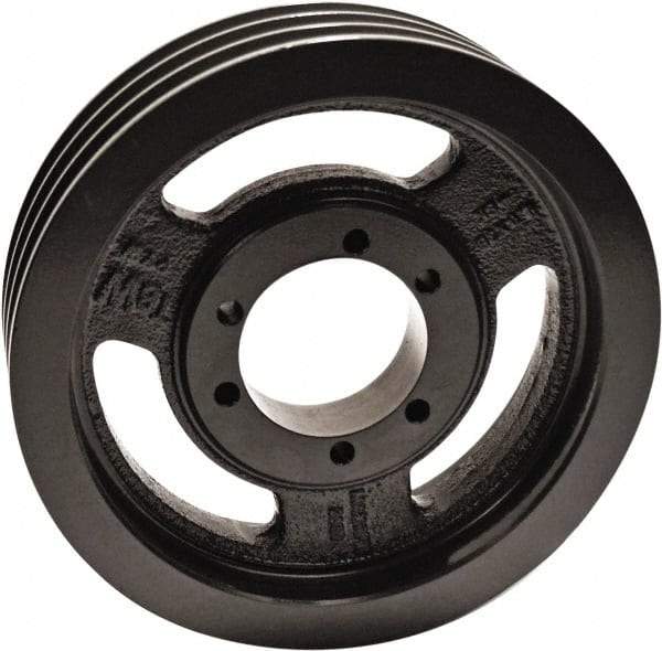 TB Wood's - 3 Groove, 1/2 to 2-1/2 Bore Diam, 9-3/4" Outside Diam, QD Bushed V Belt Sheave - 9.0 A Diam Belt Pitch - Eagle Tool & Supply