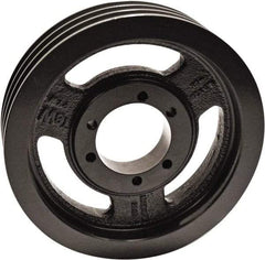 TB Wood's - 3 Groove, 1/2 to 2-1/2 Bore Diam, 9-3/4" Outside Diam, QD Bushed V Belt Sheave - 9.0 A Diam Belt Pitch - Eagle Tool & Supply