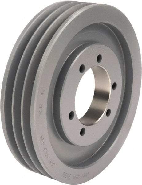 TB Wood's - 3 Groove, 1/2 to 2-15/16 Bore Diam, 9-3/4" Outside Diam, QD Bushed V Belt Sheave - 9.8 5V Diam Belt Pitch - Eagle Tool & Supply