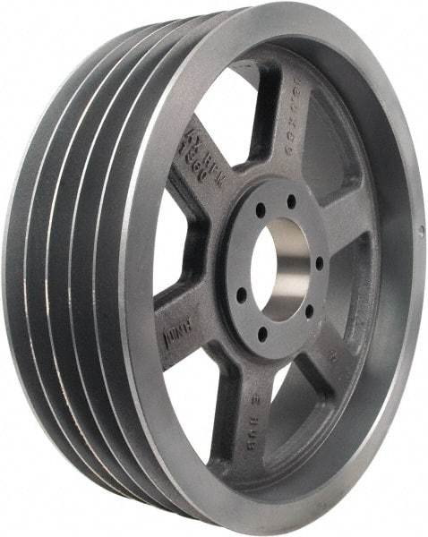 TB Wood's - 5 Groove, 7/8 to 3-1/2 Bore Diam, 16" Outside Diam, QD Bushed V Belt Sheave - 16.0 5V Diam Belt Pitch - Eagle Tool & Supply