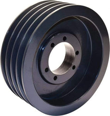 TB Wood's - 4 Groove, 7/8 to 3-1/2 Bore Diam, 10.4" Outside Diam, QD Bushed V Belt Sheave - 10.00 C Diam Belt Pitch - Eagle Tool & Supply