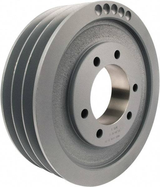 TB Wood's - 3 Groove, 7/8 to 3-1/2 Bore Diam, 14.4" Outside Diam, QD Bushed V Belt Sheave - 14.00 C Diam Belt Pitch - Eagle Tool & Supply