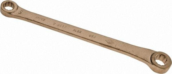 Ampco - 1/2" x 9/16" 12 Point Offset Box Wrench - Double End, 9-1/2" OAL, Aluminum Bronze - Eagle Tool & Supply