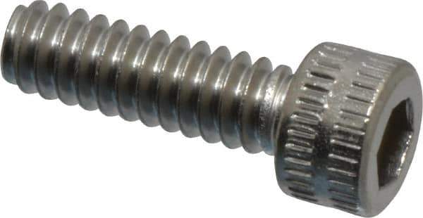 Made in USA - #4-40 UNC Hex Socket Drive, Socket Cap Screw - Grade 18-8 Stainless Steel, Uncoated, 3/8" Length Under Head - Eagle Tool & Supply