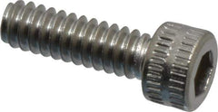 Made in USA - #4-40 UNC Hex Socket Drive, Socket Cap Screw - Grade 18-8 Stainless Steel, Uncoated, 3/8" Length Under Head - Eagle Tool & Supply