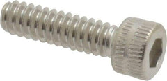 Made in USA - #6-32 UNC Hex Socket Drive, Socket Cap Screw - Grade 18-8 Stainless Steel, Uncoated, 1/2" Length Under Head - Eagle Tool & Supply