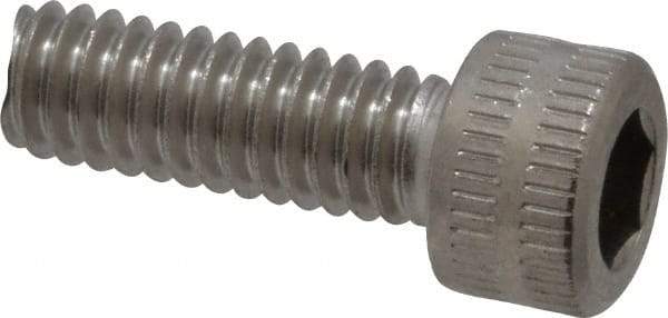 Made in USA - #8-32 UNC Hex Socket Drive, Socket Cap Screw - Grade 18-8 Stainless Steel, Uncoated, 1/2" Length Under Head - Eagle Tool & Supply