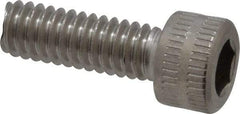Made in USA - #8-32 UNC Hex Socket Drive, Socket Cap Screw - Grade 18-8 Stainless Steel, Uncoated, 1/2" Length Under Head - Eagle Tool & Supply