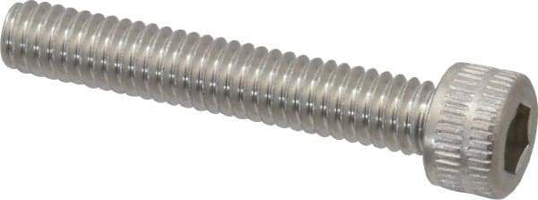 Made in USA - #8-32 UNC Hex Socket Drive, Socket Cap Screw - Grade 18-8 Stainless Steel, Uncoated, 1" Length Under Head - Eagle Tool & Supply