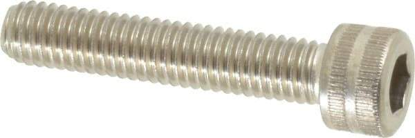 Made in USA - #10-32 UNF Hex Socket Drive, Socket Cap Screw - Grade 18-8 Stainless Steel, Uncoated, 1" Length Under Head - Eagle Tool & Supply