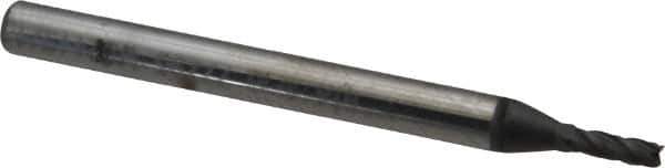 Niagara Cutter - 1/16", 3/16" LOC, 1/8" Shank Diam, 1-1/2" OAL, 4 Flute, Solid Carbide Square End Mill - Single End, Diamond Finish, Spiral Flute, 30° Helix, Right Hand Cut, Right Hand Flute, Series DIA430 - Eagle Tool & Supply