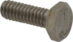Made in USA - 1/4-20 UNC, 3/4" Length Under Head Hex Head Cap Screw - Grade 18-8 Stainless Steel, Uncoated, 7/16" Hex - Eagle Tool & Supply
