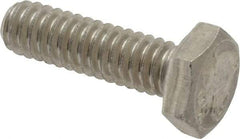 Made in USA - 1/4-20 UNC, 7/8" Length Under Head Hex Head Cap Screw - Grade 18-8 Stainless Steel, Uncoated, 7/16" Hex - Eagle Tool & Supply