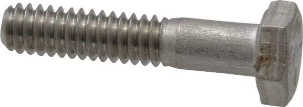 Made in USA - 1/4-20 UNC, 1-1/4" Length Under Head Hex Head Cap Screw - Grade 18-8 Stainless Steel, Uncoated, 7/16" Hex - Eagle Tool & Supply
