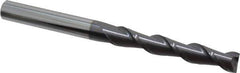Accupro - 1/2", 3" LOC, 1/2" Shank Diam, 6" OAL, 2 Flute, Solid Carbide Square End Mill - Single End, AlTiN Finish, Spiral Flute, 40° Helix, Centercutting, Right Hand Cut, Right Hand Flute - Eagle Tool & Supply