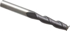 Accupro - 5/16", 1-3/8" LOC, 5/16" Shank Diam, 3" OAL, 2 Flute, Solid Carbide Square End Mill - Single End, AlTiN Finish, Spiral Flute, 40° Helix, Centercutting, Right Hand Cut, Right Hand Flute - Eagle Tool & Supply