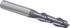 Accupro - 3/8", 1-3/8" LOC, 3/8" Shank Diam, 3" OAL, 2 Flute, Solid Carbide Square End Mill - Single End, AlTiN Finish, Spiral Flute, 40° Helix, Centercutting, Right Hand Cut, Right Hand Flute - Eagle Tool & Supply
