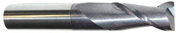 Accupro - 3/4", 1-1/2" LOC, 3/4" Shank Diam, 4" OAL, 2 Flute, Solid Carbide Square End Mill - Single End, AlTiN Finish, Spiral Flute, 40° Helix, Centercutting, Right Hand Cut, Right Hand Flute - Eagle Tool & Supply