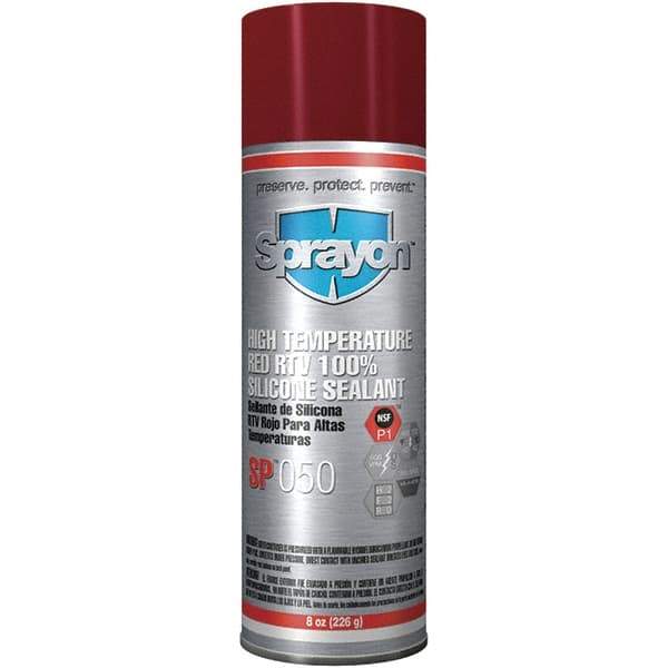 Sprayon - 8 oz Automotive Gasket Sealant - 122°F Max, Red, Comes in Aerosol Can - Eagle Tool & Supply