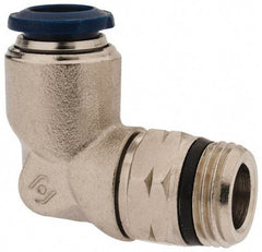 Alpha Technologies - 3/8" Outside Diam, 3/8 Universal Thread, Nickel Plated Brass Push-to-Connect Male Swivel Elbow - 250 Max psi, Tube to Universal Thread Connection, Buna O-Ring - Eagle Tool & Supply