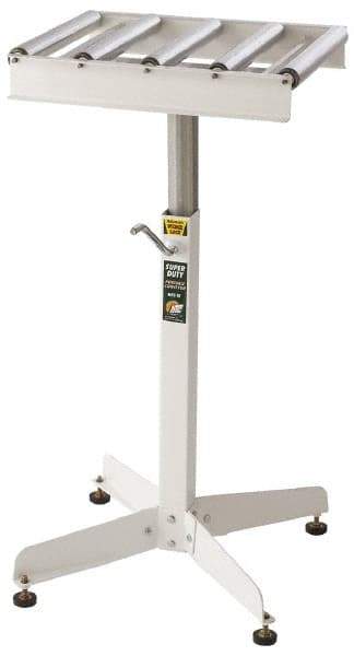HTC - 18 Inch Long Table Stock Roller Stand - 500 Lbs. Limit, with 5 and 15 Inch Wide Rollers - Eagle Tool & Supply