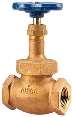 NIBCO - 1/2" Pipe, Threaded Ends, Bronze Integral Oxygen Service Globe Valve - PTFE Disc, Union Bonnet, 300 psi WOG, 150 psi WSP, Class 150 - Eagle Tool & Supply