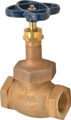 NIBCO - 1" Pipe, Threaded Ends, Bronze Integral Globe Valve - PTFE Disc, Screw-In Bonnet, 200 psi WOG, 125 psi WSP, Class 125 - Eagle Tool & Supply