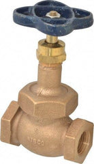 NIBCO - 1/2" Pipe, Threaded Ends, Bronze Integral Globe Valve - PTFE Disc, Screw-In Bonnet, 200 psi WOG, 125 psi WSP, Class 125 - Eagle Tool & Supply