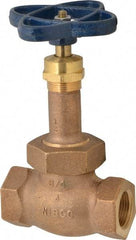NIBCO - 3/4" Pipe, Threaded Ends, Bronze Renewable Full Plug Disc Globe Valve - Alloy Threads Disc, Union Bonnet, 400 psi WOG, 200 psi WSP, Class 200 - Eagle Tool & Supply