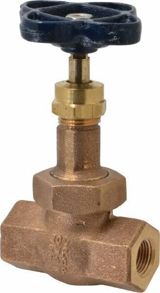 NIBCO - 3/8" Pipe, Threaded Ends, Bronze Integral Globe Valve - Bronze Disc, Union Bonnet, 600 psi WOG, 300 psi WSP, Class 300 - Eagle Tool & Supply