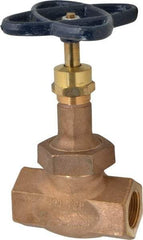 NIBCO - 1" Pipe, Threaded Ends, Bronze Integral Globe Valve - PTFE Disc, Union Bonnet, 600 psi WOG, 300 psi WSP, Class 300 - Eagle Tool & Supply