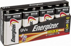 Energizer - Size 9V, Alkaline, 4 Pack, Standard Battery - 9 Volts, Miniature Snap Terminal, 6LR61, ANSI, IEC Regulated - Eagle Tool & Supply