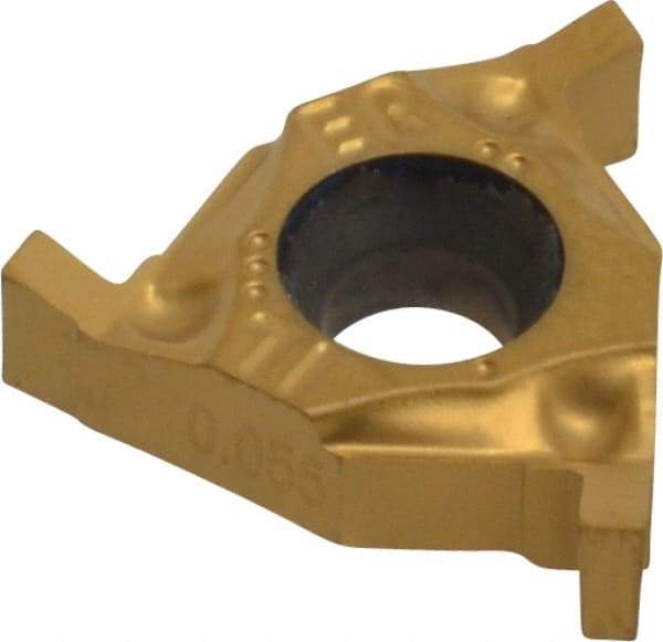 Carmex - 0.05516ER/IL Grade BXC, 0.055" Cutting Width Carbide Grooving Insert - 0.071" Max Depth of Cut, External Right/Internal Left, 0.004" Corner Radius, TiN Finish - Eagle Tool & Supply