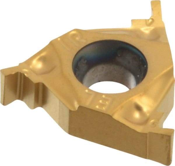 Carmex - 0.03116IR/EL Grade BXC, 0.031" Cutting Width Carbide Grooving Insert - 0.055" Max Depth of Cut, Internal Right/External Left, 0.004" Corner Radius, TiN Finish - Eagle Tool & Supply
