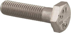 Made in USA - 1/4-28 UNF, 1" Length Under Head Hex Head Cap Screw - Grade 18-8 Stainless Steel, Uncoated, 7/16" Hex - Eagle Tool & Supply