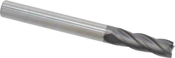 Niagara Cutter - 1/4", 3/4" LOC, 1/4" Shank Diam, 2-1/2" OAL, 4 Flute, Solid Carbide Square End Mill - Single End, Diamond Finish, Spiral Flute, 30° Helix, Right Hand Cut, Right Hand Flute, Series DIA430 - Eagle Tool & Supply