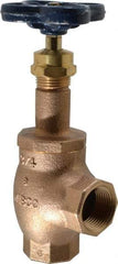 NIBCO - 3/4" Pipe, Class 125, Threaded Bronze Renewable Angle Gate Valve - 200 WOG, 125 WSP, Screw-In Bonnet - Eagle Tool & Supply