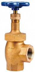 NIBCO - 1" Pipe, Class 150, Threaded Bronze Renewable Angle Gate Valve - 300 WOG, 150 WSP, Union Bonnet - Eagle Tool & Supply