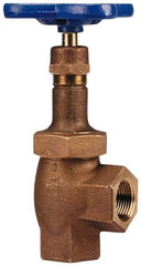 NIBCO - 3/4" Pipe, Class 300, Threaded Bronze Renewable Angle Gate Valve - 600 WOG, 300 WSP, Union Bonnet - Eagle Tool & Supply