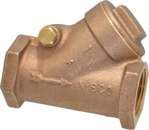 NIBCO - 1" Bronze Check Valve - Y-Pattern, FNPT x FNPT, 200 WOG - Eagle Tool & Supply