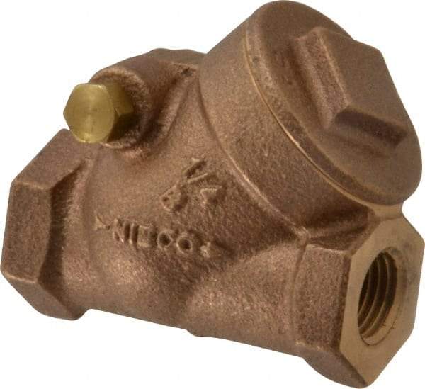 NIBCO - 1/4" Bronze Check Valve - Y-Pattern, FNPT x FNPT, 200 WOG - Eagle Tool & Supply