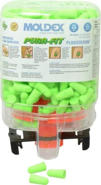 Moldex - Disposable Non-Refillable Earplug Dispenser with 33 dB Earplugs - Green Earplugs, 250 Pairs, Includes Mounting Bracket, Template & Hardware - Eagle Tool & Supply